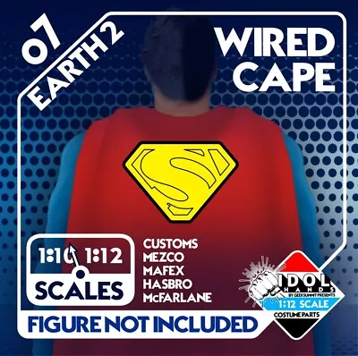 07 Earth 2 Superman Wired Cape 1:12 Mezco For VToys Zero BMS IDOL HANDS • $15