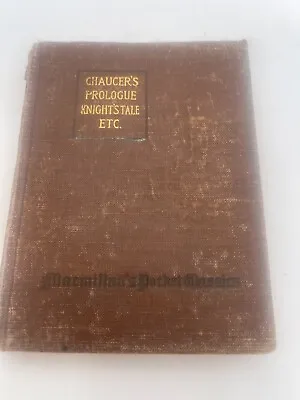 Antique 1920 Chaucer's Prologue Knight's Tale Etc Macmillan's Pocket Classics • $17.95