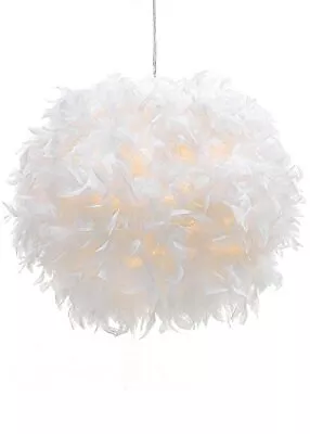 Feather Light Shade For Ceiling Pendant Light Fluffy Lamp Shade Lampshade Light • £25.99