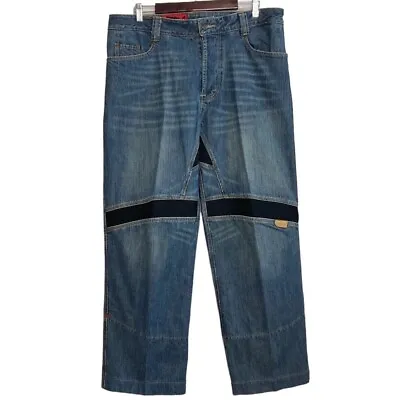 Icon Jeans Mens 38 X 31 Blue Victory Pants Denim Motorcycle Riding Straight Leg • $30.48
