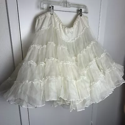 VTG White Petticoat By Jacques Originals - 1970s? Square Dance Made In USA SizeM • $25