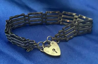Vintage Silver 4 Bar Gate Bracelet. ASJ London 1979 • £32
