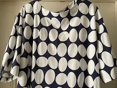 BNWOT Uniqlo UT Finlayson Spot T Shirt Dress UK XL Navy Pockets Marimekko Style • £22