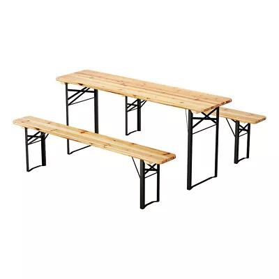 Gardeon 3 PCS Outdoor Furniture Dining Set Lounge Setting Wooden Camp Bench • $169.95