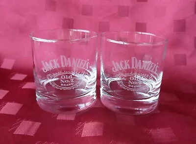 Vintage JACK DANIELS Old No.7 Brand Whiskey Glasses X 2 Bar Mancave Collectable • $25