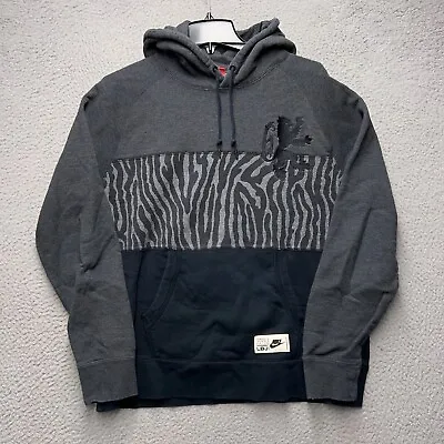 Nike Lebron James Hoodie Sweatshirt Mens XL Gray Black Virescit Vulnere Virtus • $44.95