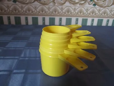 Vintage Tupperware Set Of 6 Stacking Measuring Cups Retro Yellow • $12.99