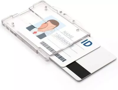 Bear Hug Business Lanyard ID Security Badge Credit Card Clear Plastic Holder • £3.49