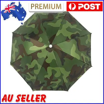 $10.99 • Buy Umbrella Hat Foldable Sun Shade Waterproof Camping Headwear Cap(Army Green) AU