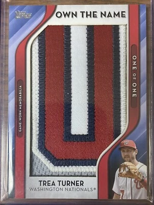 $125 • Buy 2021 Topps #OWNR-TT  Trea Turner Own The Name Letter  U”Patch Jersey Relics 1/1