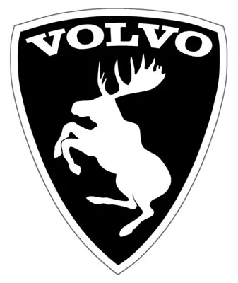 GENUINE Discontinued Prancing Moose VOLVO White On Black 3” Vinyl Adhesive Decal • $7