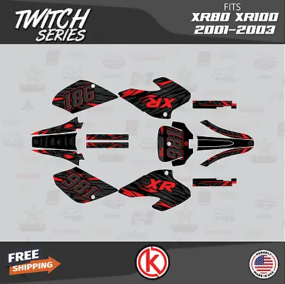 Graphics Kit For HONDA XR80 XR100 (2001-2003)  Twitch Series - Red • $59.99