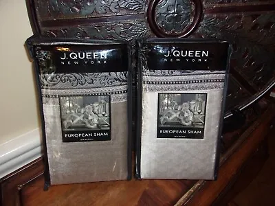 NIP J. Queen New York Vera Silver  100% Polyester Euro Shams • $69.99