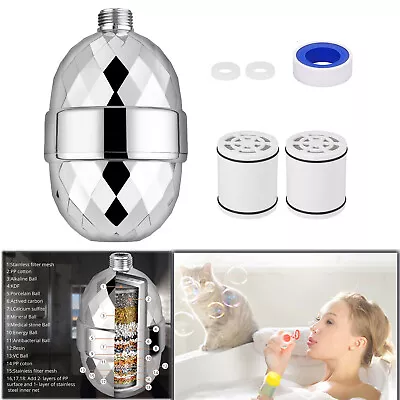 18 Stage Shower Head Filter Bath Hard Water Filter KDF With 2 Filter Cartridges • $18.95