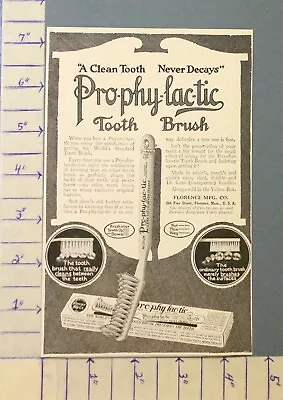 1916 Prophylactic Tooth Brush Dental Health Medical Florence Historic Ad A-1083 • $16.95