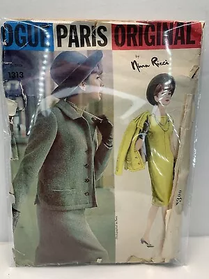 Vogue Paris 1313 Misses  Dress Jacket Nina Ricci Pattern Size 12 Cut - No Welt • $10