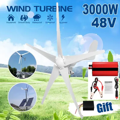 £62.98 • Buy Wind Turbine Windgenerator 3000W DC 48V MPPT Charge Control Green Power Inverter