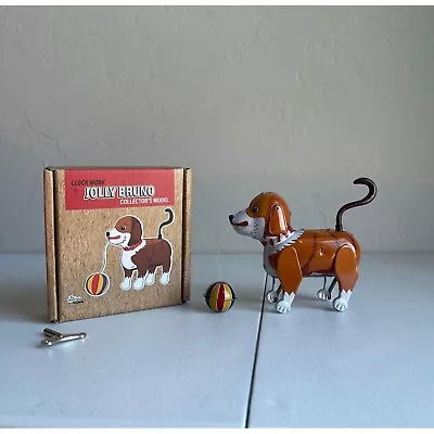 Jolly Bruno Collector's Model Clock Work Repro Dog Puppy With Ball Tin Treasures • $17.78