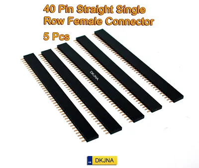 £2.95 • Buy 5 X 40 Pin 2.54mm Female PCB Single Row Straight Header Pin  Connector Arduino