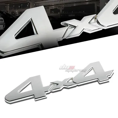 $6.18 • Buy Aluminum Stick On Polished Chrome 4x4 Fender Car Decal Emblem Trim Badge Logo