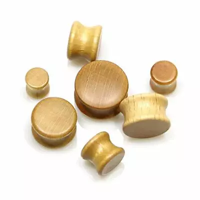 £2.95 • Buy Organic Wood Double Flare Ear Stretcher PLUG OR TUNNEL Wooden Earring Flesh