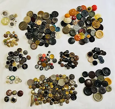 5+ Pound Lot Of Vintage Antique Buttons - Wood Metal Whistle Art Deco +More!! • $0.99