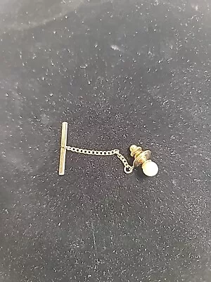 Vintage Faux Pearl Goldtone Tie Pin • $8