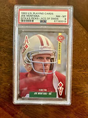 Joe Montana 1993 U.s. Playing Cards Ditka's Picks-ace Psa 8 49ers • $40