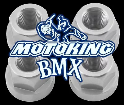 MOTOKING BMX ALLOY 3/8 X26t AXLE NUTS SILVER • $35