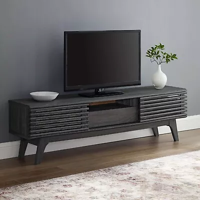 Modway Render Mid-Century Modern Low Profile 59 Inch TV Stand In Walnut • $199.96