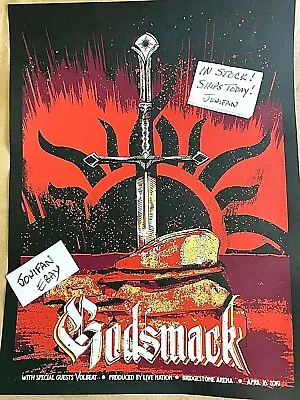 GODSMACK VOLBEAT Bridgestone Nashville TN 2019 Orig Screen Print Poster IN STOCK • $124.44