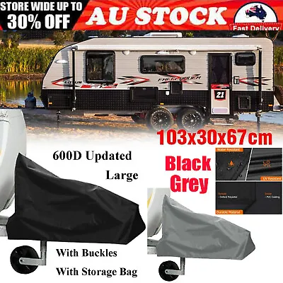 600D Heavyduty Caravan Drawbar Tow Hitch Cover Camper Trailer With Buckle & Bag • $17.84