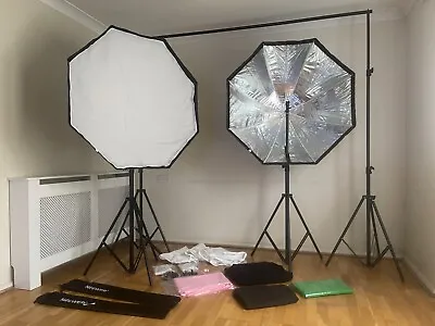 Photography Studio Equipment Umbrella Softboxes Backgrounds Stands Professional • £220