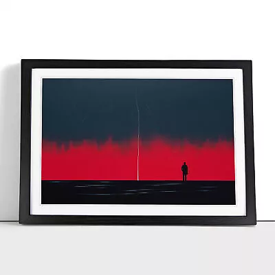 Lightning Minimalism No.2 Framed Wall Art Poster Canvas Print Picture Painting • £14.95