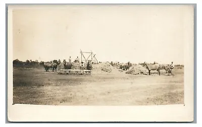 RPPC Haying Horse Drawn Plow Great Plains Farming Real Photo Postcard • $6.99