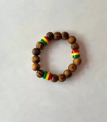 1pcs Fashion Rasta Reggae Bead Bracelet Elastic 1pc Handcrafted Brown • $10