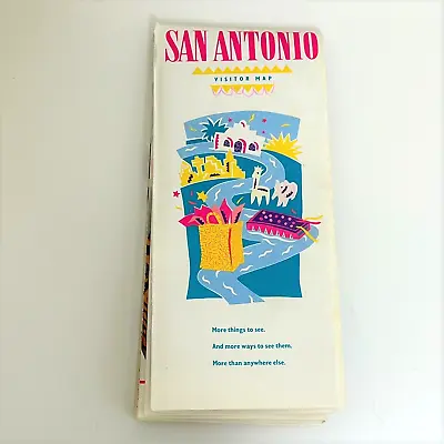 Vintage San Antonio Texas Visitors Map And Information 1988 • $9.99