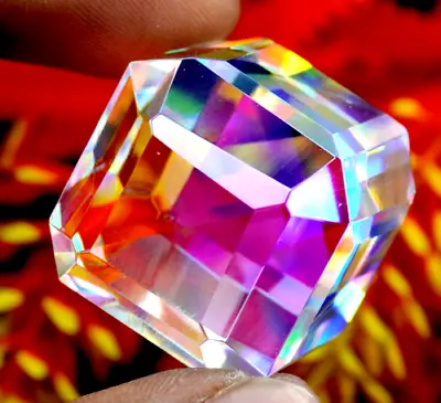 AAA 91 CT+ Rainbow Colour CUBE Cut Natural Mystic Topaz Loose Gemstone New • $17.47