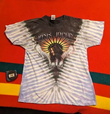 Vintage 2000 Janis Joplin Kozmic Blues T Shirt  L Y2K Band Tee Tie Dye • $59.88