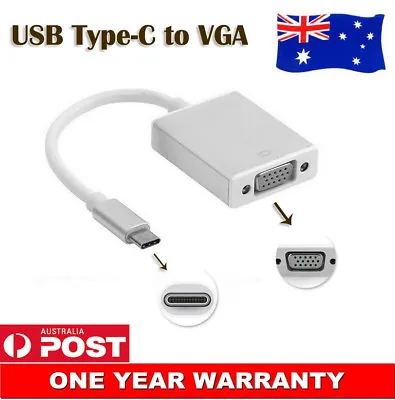 USB-C Type-C Male To VGA Monitor Projector Adapter Cable For Apple IPad Mini AU • $8.09