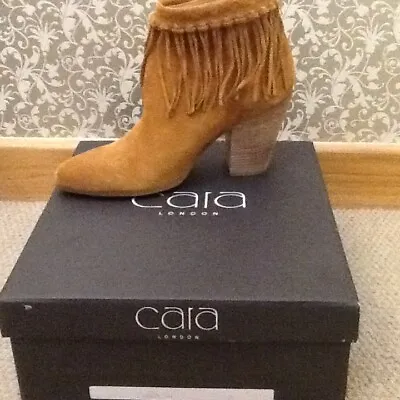 Cara Of London Tan Tassle Suede Boots Size 41 BNWT • £35