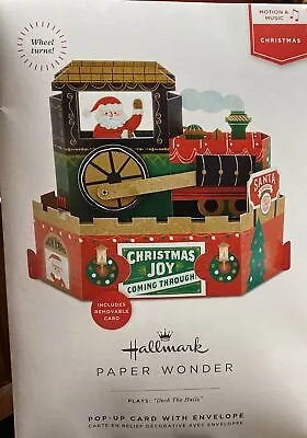 Hallmark Paper Wonder Pop Up Card “Deck The Halls”- Motion & Music -Wheels Turn • $6.95