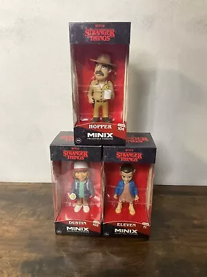 2022 Mego Netflix Stranger Things Minix Dustin Hopper & Eleven  Action Figures • $27.50