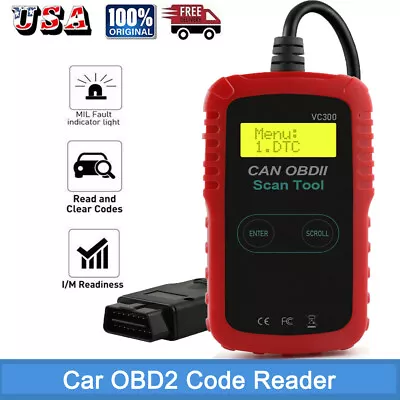 VC300 Automotive OBD OBD2 Code Readers Engine Check Scanner Diagnostic Scan Tool • $14.99