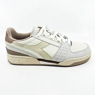 Diadora Davis Leather Premium White Sandshell Natural Mens Retro Sneakers • $67.95