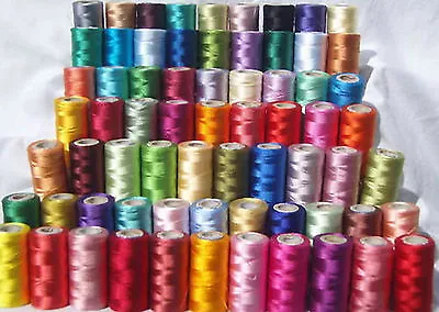 75 Spools Of  Embroidery Thread For Brother Janome Singer Many More 50 Colors • £27.99