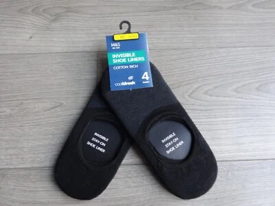 £3.98 • Buy 4 Pairs M&s Invisible Shoe Liner Socks With Cool & Fresh Uk Size 6-8.5