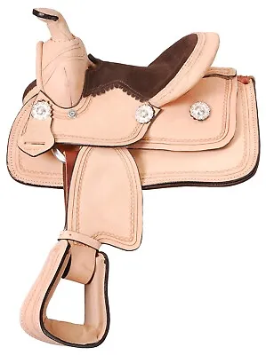 8 Inch Miniature Horse Western Saddle - Roughout Leather - King Series • $187.41