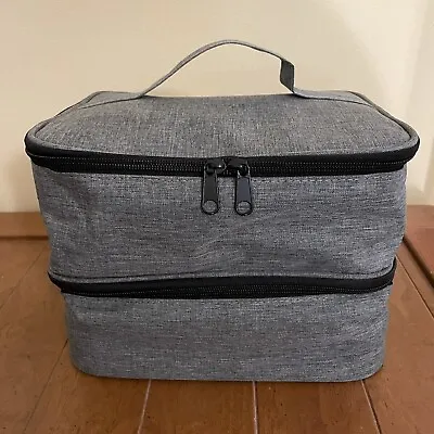 NEW! Grey Nail Polish Storage Bag 30 Multi Pockets Nail Dryer Makeup Case Travel • $19.99