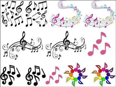 Music Musical Notes Note Montage Crotchet Clef Edible Cake Topper Wafer Icing • £4.14